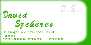 david szekeres business card