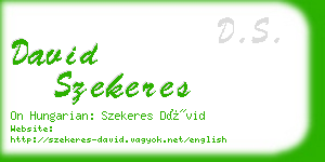 david szekeres business card